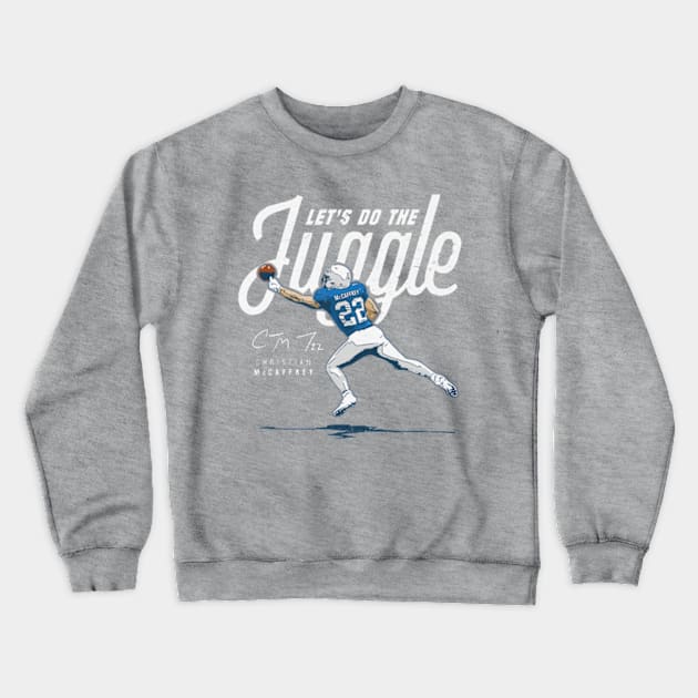 Christian McCaffrey Carolina Juggle Crewneck Sweatshirt by MASTER_SHAOLIN